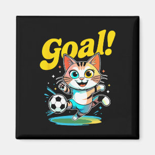 Goal Kitty Cute Soccer Cat Kids Apparel For Boys A Magnet