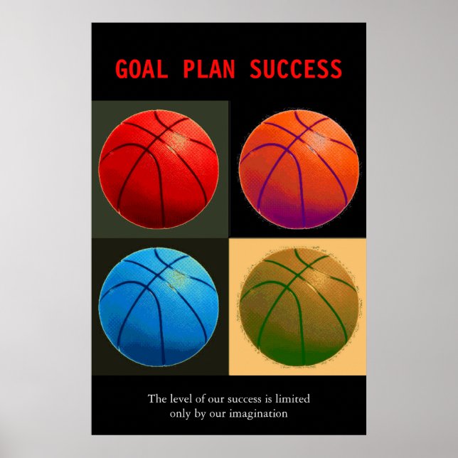Goal Plan Success Basketball Sport Pop Art Poster (Front)