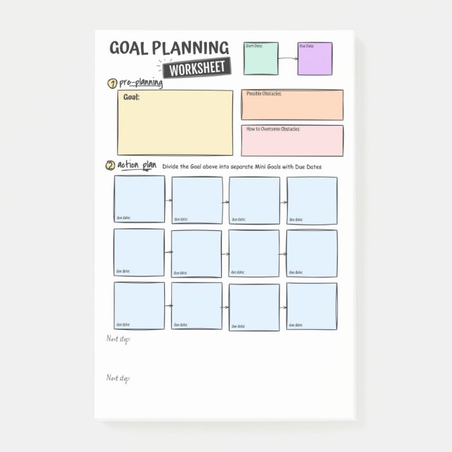 Goal planning Post-It Notes (Front)