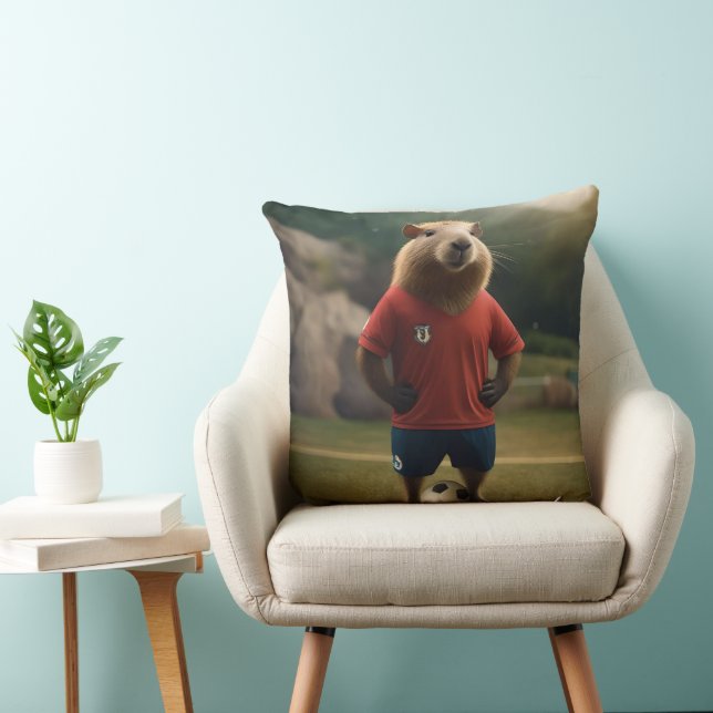 "Goal-Scoring Capybara: The Ultimate Soccer Star!" Cushion (Chair)
