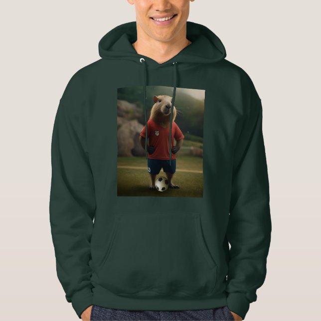 "Goal-Scoring Capybara: The Ultimate Soccer Star!" Hoodie (Front)