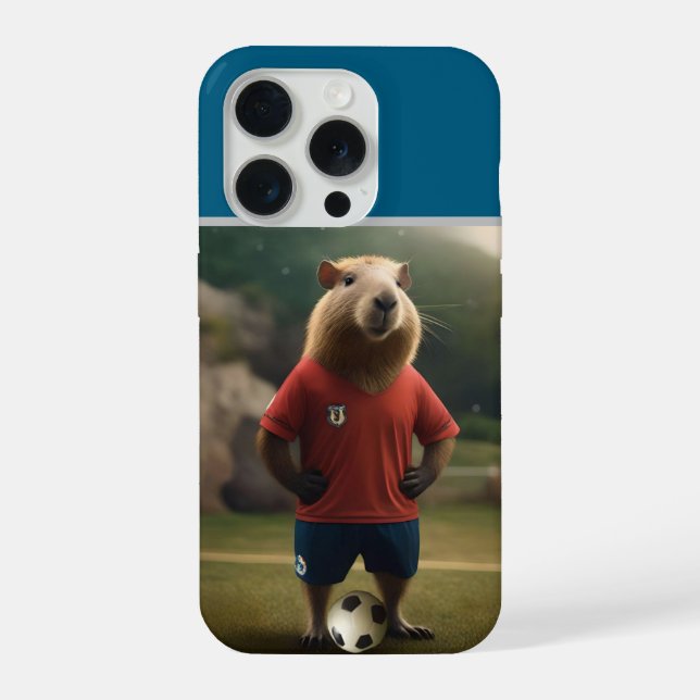 "Goal-Scoring Capybara: The Ultimate Soccer Star!" iPhone Case (Back)