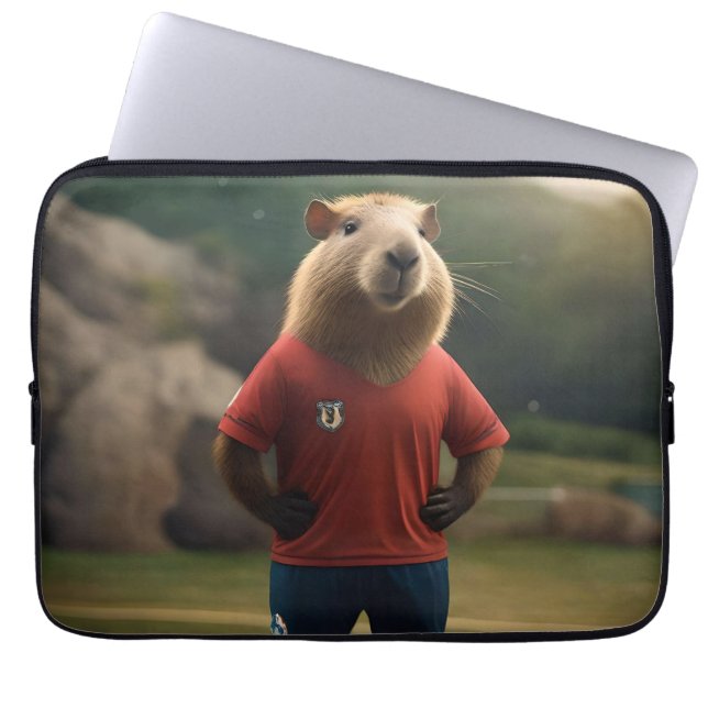 "Goal-Scoring Capybara: The Ultimate Soccer Star!" Laptop Sleeve (Front)