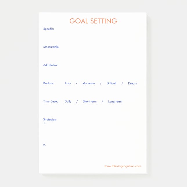Goal Setting Post-it Notes (Front)