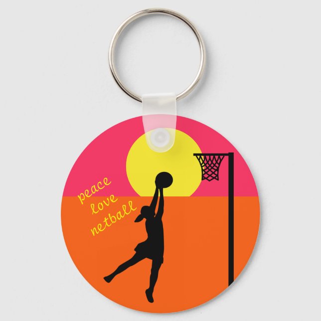 Goal Shooter Design Netball Quote Theme Key Ring (Front)