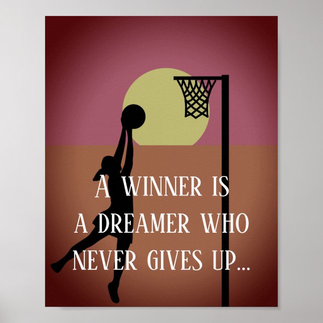 Goal Shooter Motivational Quote Netball Poster (Front)