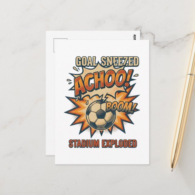 Goal Sneezed Stadium Exploded Postcard (Front/Back In Situ)