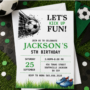 Goal! Soccer 5th Birthday Party Invitation