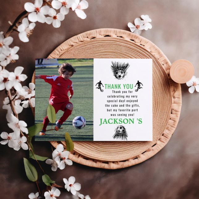 Goal! Soccer 5th Birthday Party Thank You Card (Creator Uploaded)