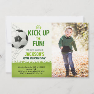 Goal! Soccer Birthday Invitation with photo