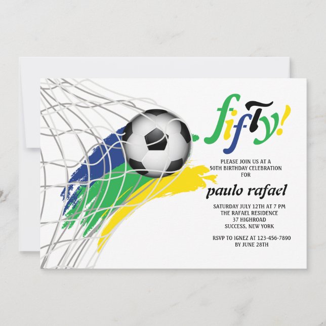 Goal Soccer Party Invitations (Front)