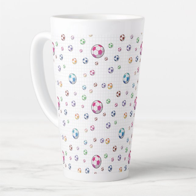 Goal Soccer Pattern Latte Mug (Left Angle)