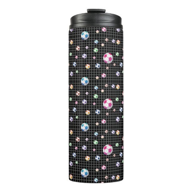 Goal Soccer Pattern Thermal Tumbler (Front)
