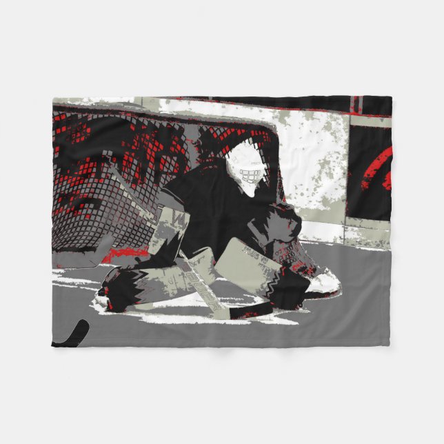 Goal Stopper - Ice Hockey Goalie Fleece Blanket (Front (Horizontal))