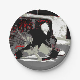 Goal Stopper - Ice Hockey Goalie Paper Plate