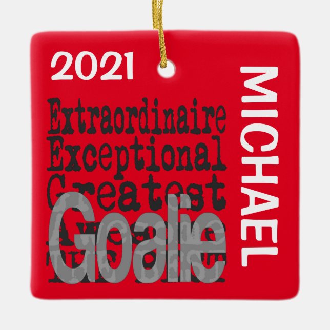 Goalie Extraordinaire CUSTOM Ceramic Ornament (Front)