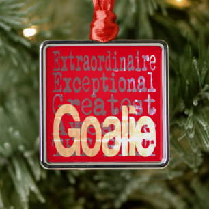 Goalie Extraordinaire Metal Tree Decoration