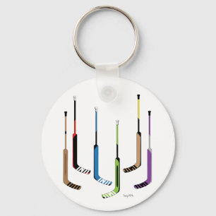 Goalie Hockey Sticks Key Ring