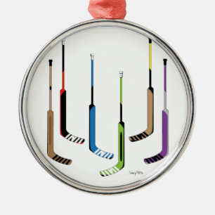 Goalie Hockey Sticks Metal Tree Decoration