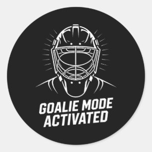 Goalie Mode Activated Ice Hockey Goalie Mask  Classic Round Sticker
