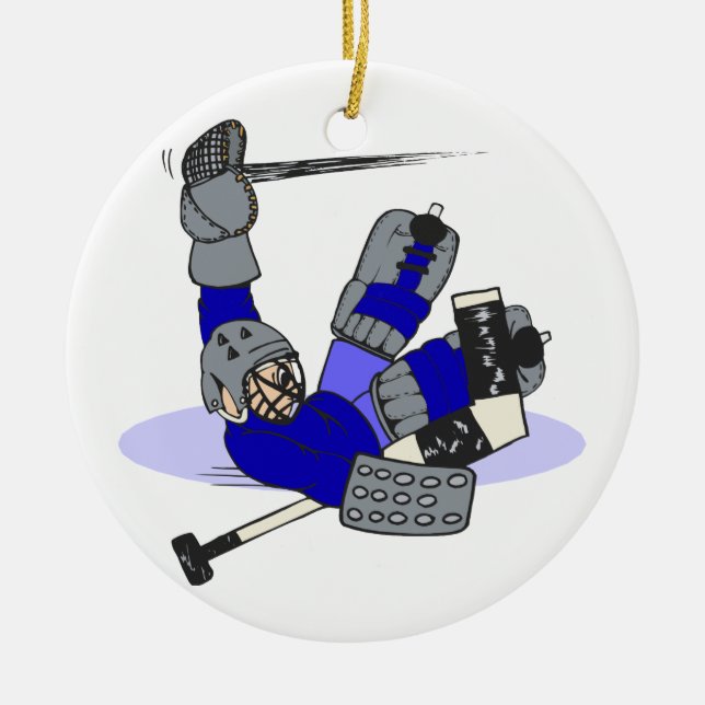 Goalie Save Ceramic Tree Decoration (Front)