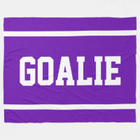 GOALIE Sporty Athletic Purple White Text Stripes