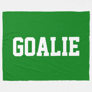 GOALIE Sporty Athletic White Text On Bold Green Fleece Blanket