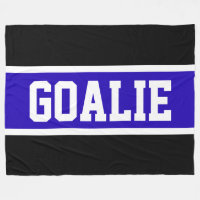 GOALIE Text Bold Athletic Blue Black White Stripes