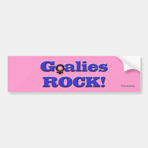 Goalies ROCK!-Female Players/Pink Bumper Sticker