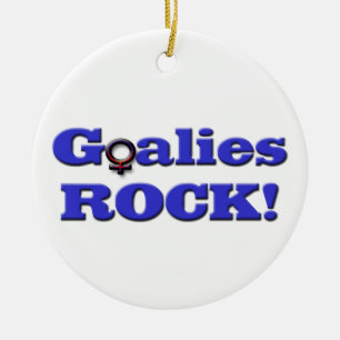 Goalies ROCK!-Female Symbol Ceramic Tree Decoration
