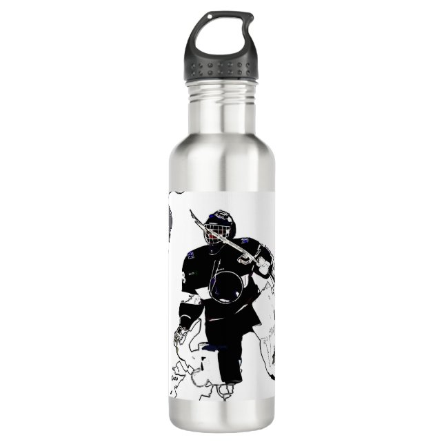 Goalies Rock! Hockey Player  710 Ml Water Bottle (Front)