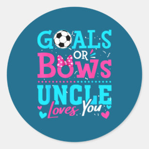 Goals Bows Uncle Loves Soccer Classic Round Sticker