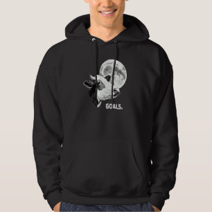 Goals Cow Moon Motivational Quote Inspiration Hoodie