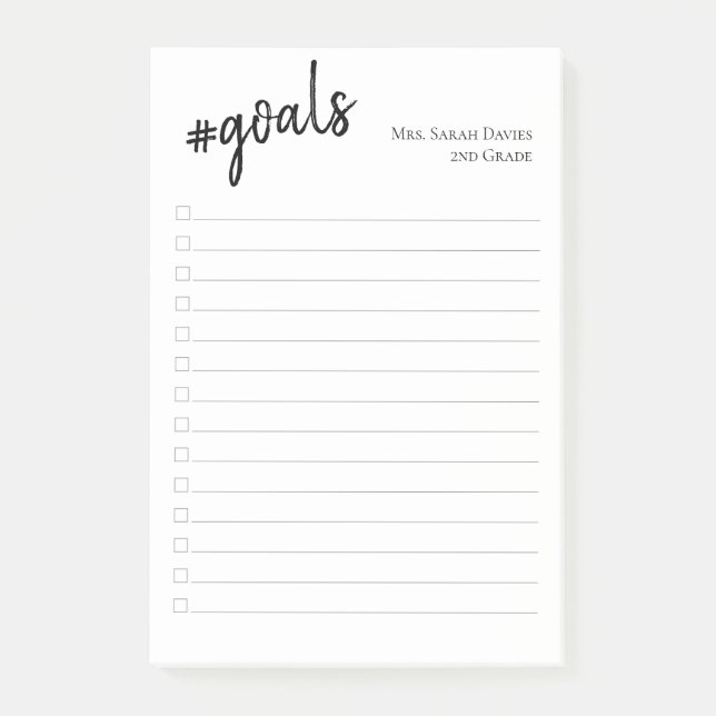 #goals customisable name and title to do list post-it notes (Front)