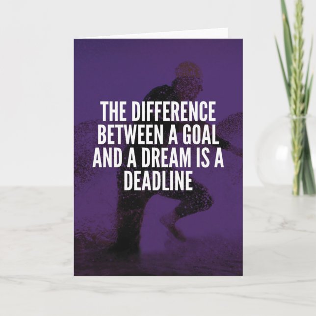Goals, Dreams And Deadline - Workout Motivational Card (Front)