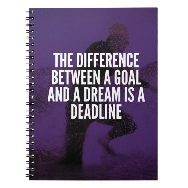 Goals, Dreams And Deadline - Workout Motivational Notebook (Front)