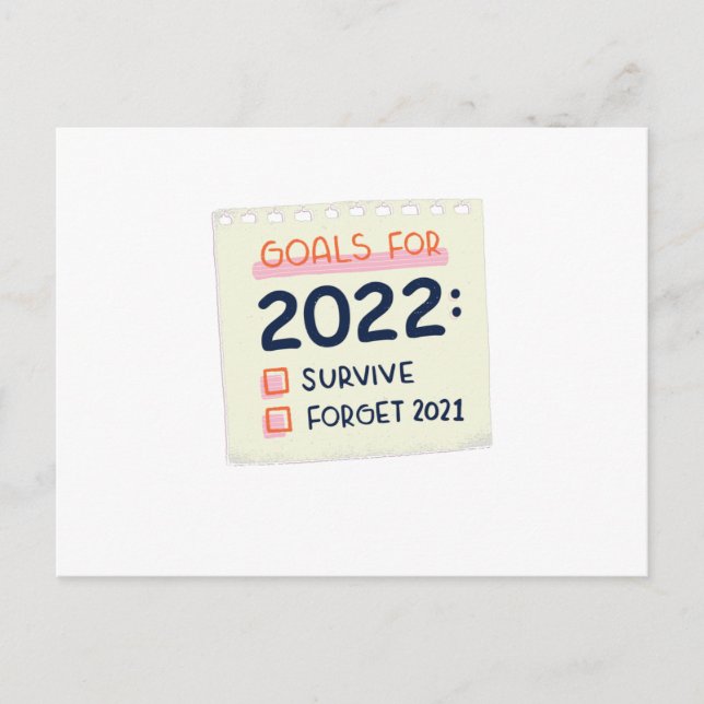 Goals for 2022: Survive, Forget 2021 Postcard (Front)