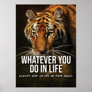 Goals - Hustle, Gym, Success - Tiger Motivational Poster