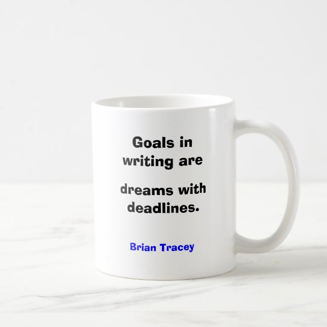 Goals in writing are dreams with deadlines coffee mug (Right)