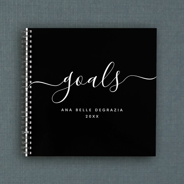 Goals: Modern Calligraphy Minimal Typography Chic Notebook (Creator Uploaded)