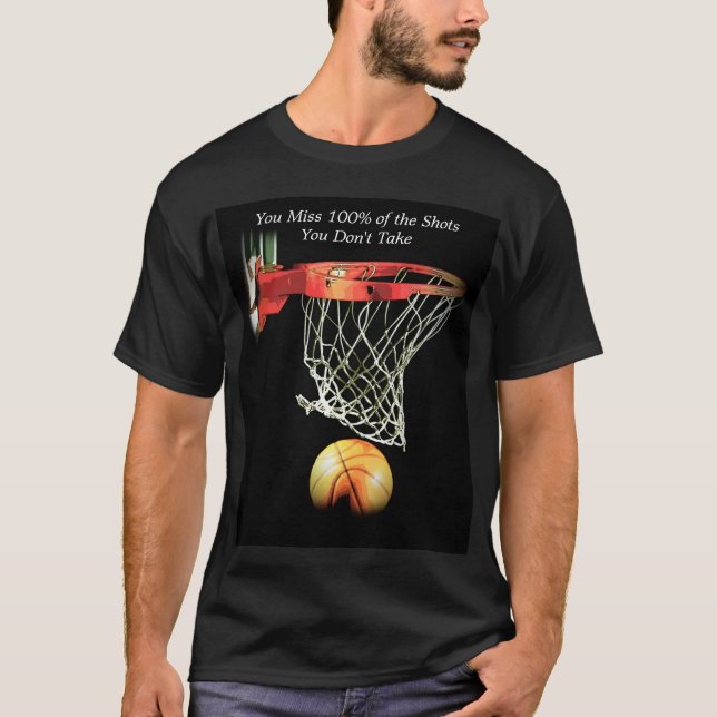 Goals Motivational Quote Basketball T-Shirt (Front)