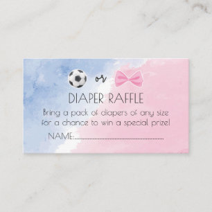 Goals or bows diaper raffle ticket gender reveal enclosure card
