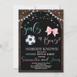 Goals or Bows Gender Reveal Party Invitation