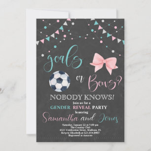 Goals or Bows Gender Reveal Party Invitation