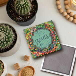 Goals Pretty Fun Floral Modern Inspirivity Magnet