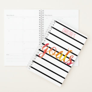 Goals Trendy Personalised Watercolor Typography Planner