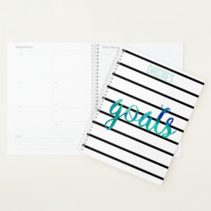 Goals Trendy Personalised Watercolor Typography Planner