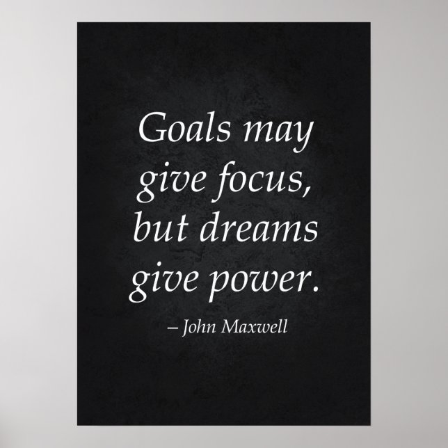 Goals vs Dreams - Success Motivational Poster (Front)