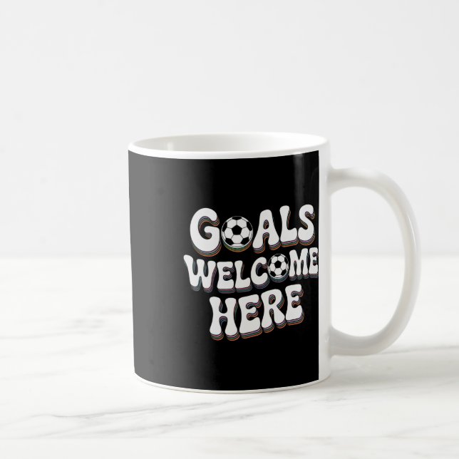 Goals Welcome Here Retro Soccer _2  Coffee Mug (Right)