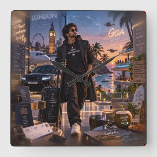Goan Londonkar • Two Cities One Soul • Same Roots Square Wall Clock